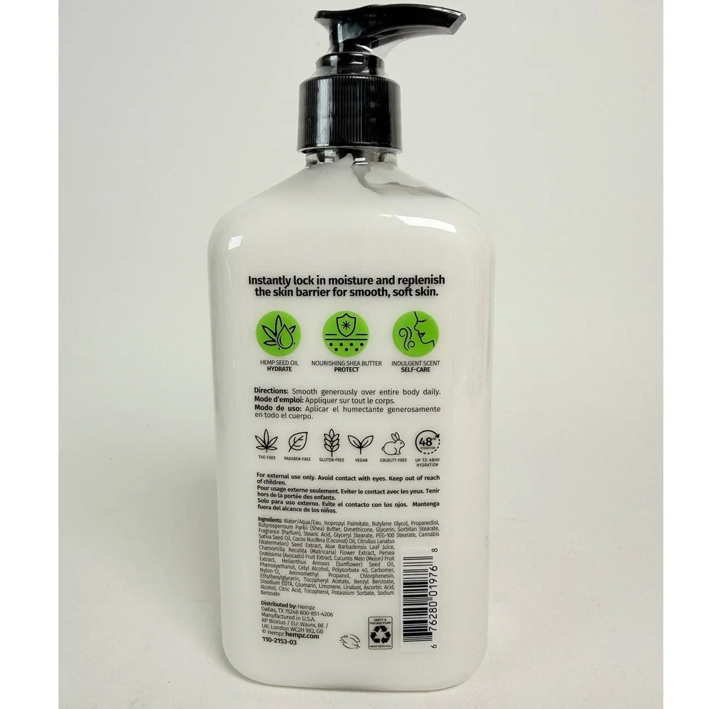 Hempz Fresh Coconut & Watermelon Body Moisturizer 17oz Hemp Seed Oil New